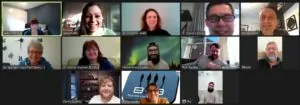 A photo of an online Zoom BoB Club networking meeting to show how things have been during the pandemic
