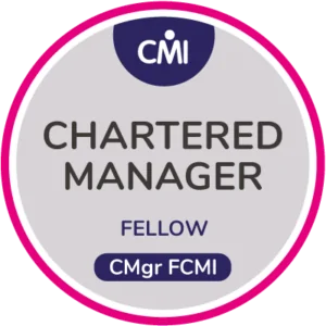 Tracy Heatley's CMI Chartered Manger FCMI professional accreditation badge