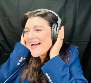 AI ethics podcast episode being recorded by Tracy Heatley