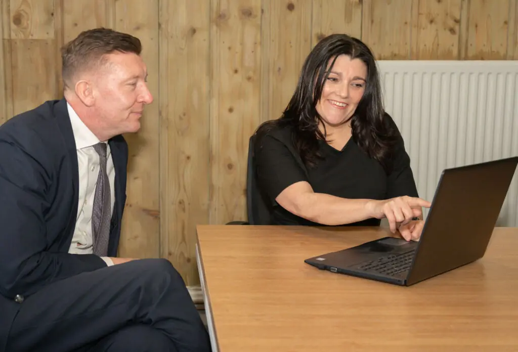 Tracy Heatley with a professional services, financial adviser, client, during a strategy session